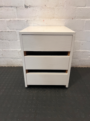 White 3-Drawer Side Table / Pedestal - 2ndhandwarehouse.com