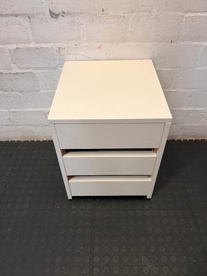 White 3-Drawer Side Table / Pedestal - 2ndhandwarehouse.com