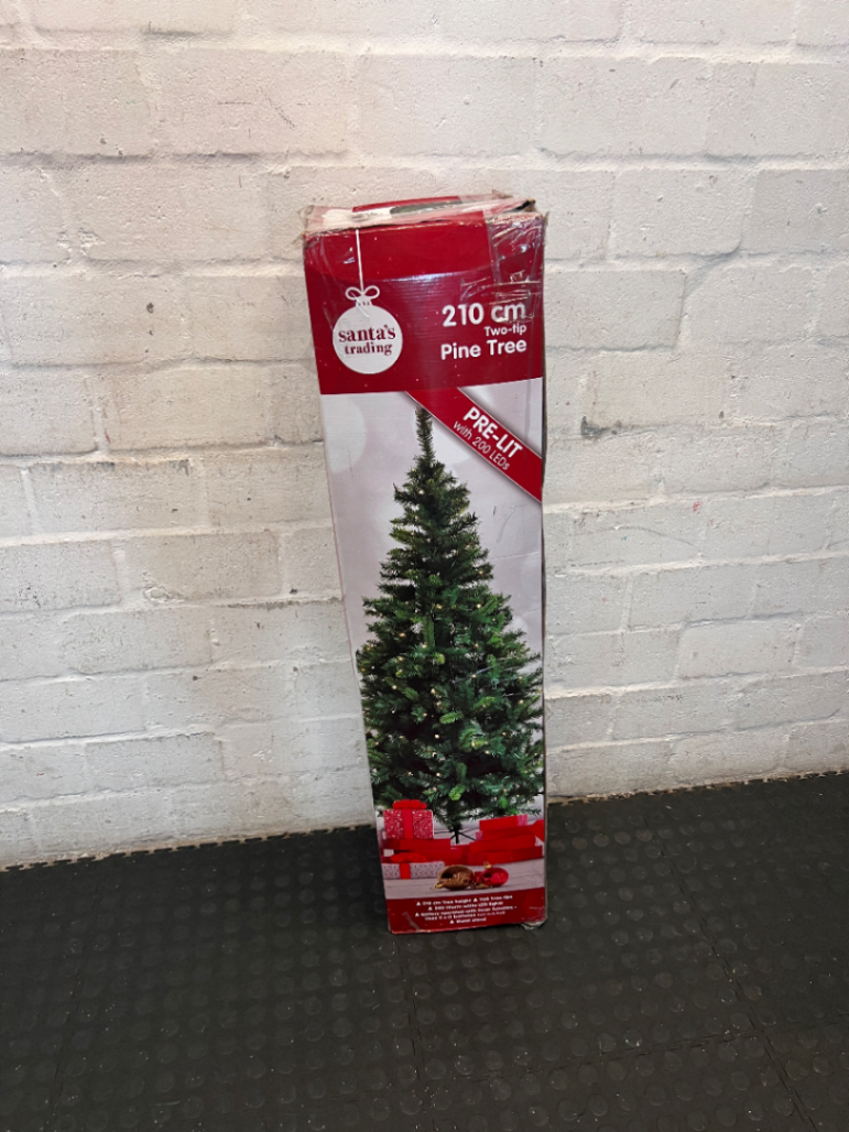 210cm Pre-Lit Pine Christmas Tree - 200 LEDs (Untested) - 2ndhandwarehouse.com