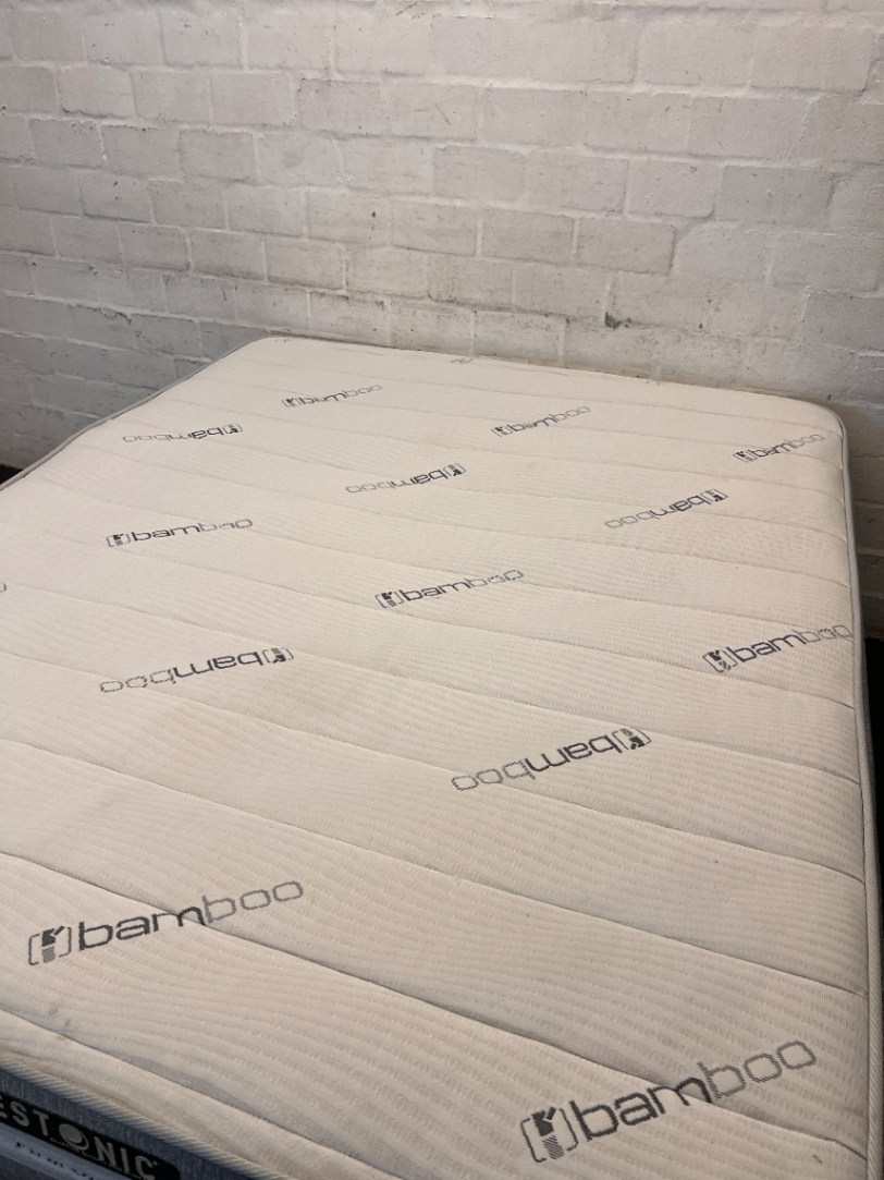 Restonic Firm Orthopaedic Queen Mattress & Base - Excellent Condition - 2ndhandwarehouse.com