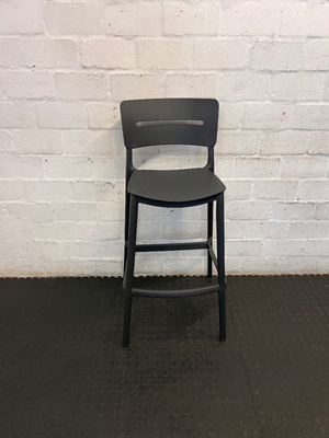 Contemporary Matte Black Bar Stools (Pair) - Like New - 2ndhandwarehouse.com