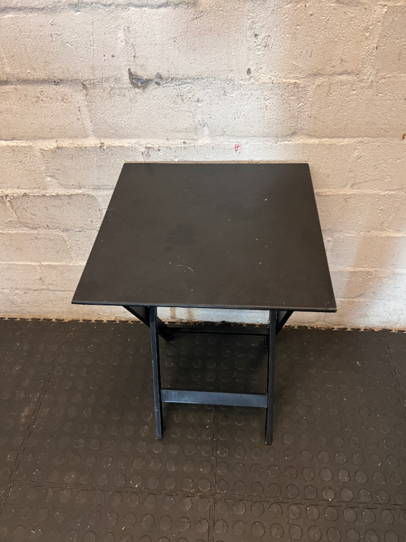 Black Folding Metal Side Table - Used Fair Condition - 2ndhandwarehouse.com