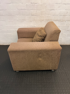 Brown Textured Armchair - Fair Condition - Used - 2ndhandwarehouse.com