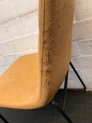 Pair of Mustard Dining Chairs - Upholstery Wear & Base Rust - 2ndhandwarehouse.com