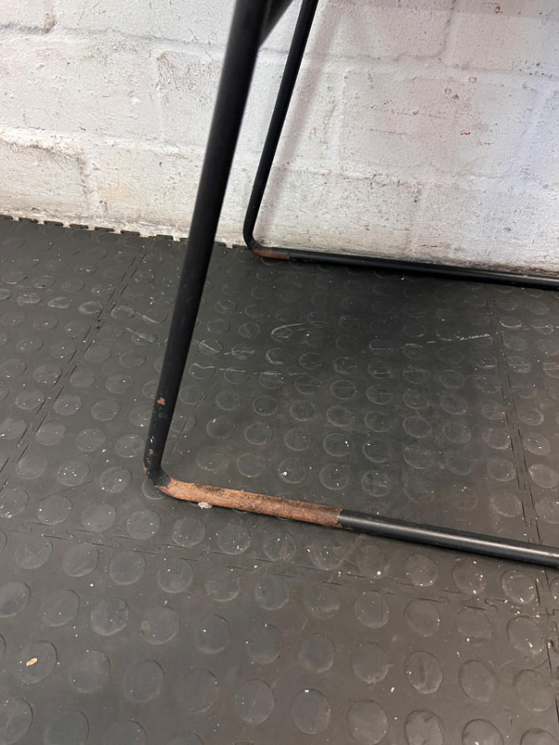 Pair of Mustard Dining Chairs - Upholstery Wear & Base Rust - 2ndhandwarehouse.com