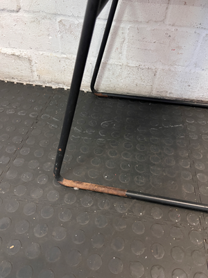 Pair of Mustard Dining Chairs - Upholstery Wear & Base Rust - 2ndhandwarehouse.com