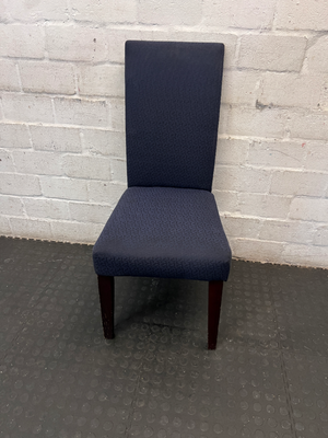 Set of 4 Navy Textured Dining Chairs - Scuffs on Legs - 2ndhandwarehouse.com