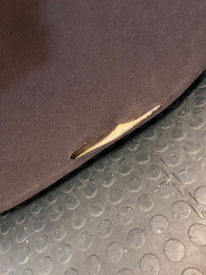 Brown Fabric 2-Seater Couch - Minor Wear to Arm and Base - 2ndhandwarehouse.com