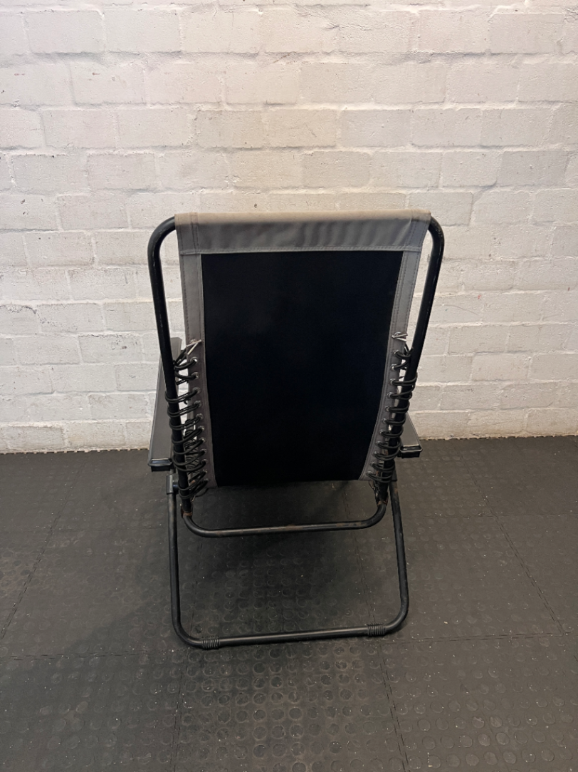 Folding Bungee Recliner Outdoor Chair in Tan and Black - 2ndhandwarehouse.com