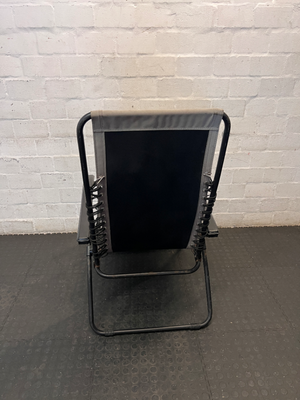 Folding Bungee Recliner Outdoor Chair in Tan and Black - 2ndhandwarehouse.com