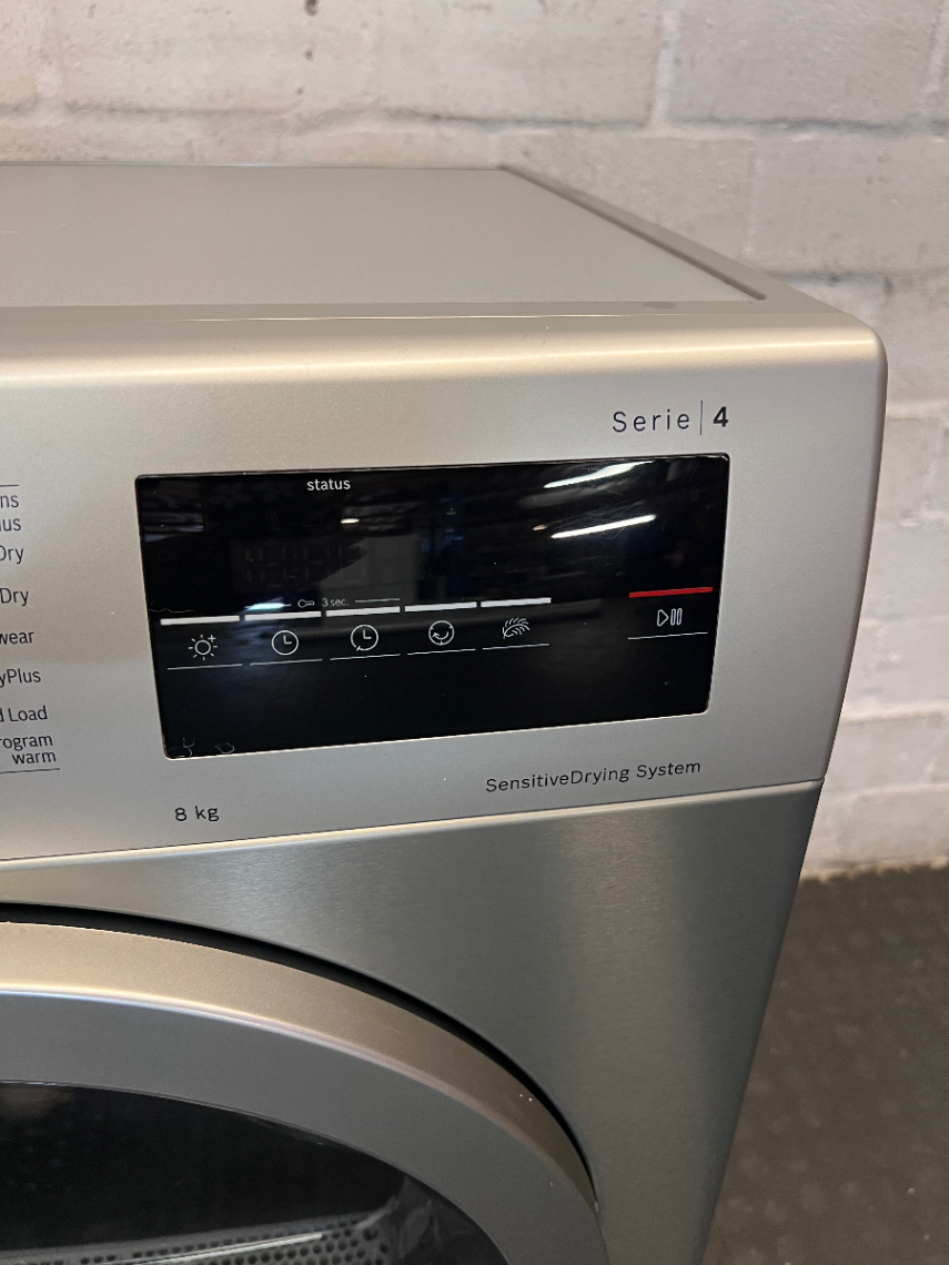 Bosch Serie 4 8kg Tumble Dryer - Silver Metal - 2ndhandwarehouse.com