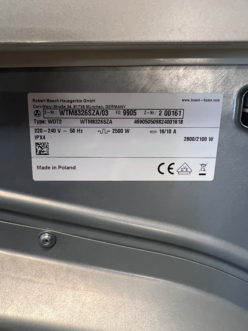Bosch Serie 4 8kg Tumble Dryer - Silver Metal - 2ndhandwarehouse.com