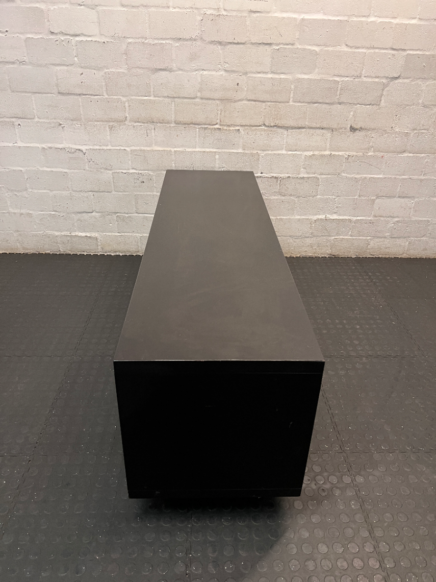 Low Profile TV Unit with Sliding Doors - Minor Scratches on Top - 2ndhandwarehouse.com