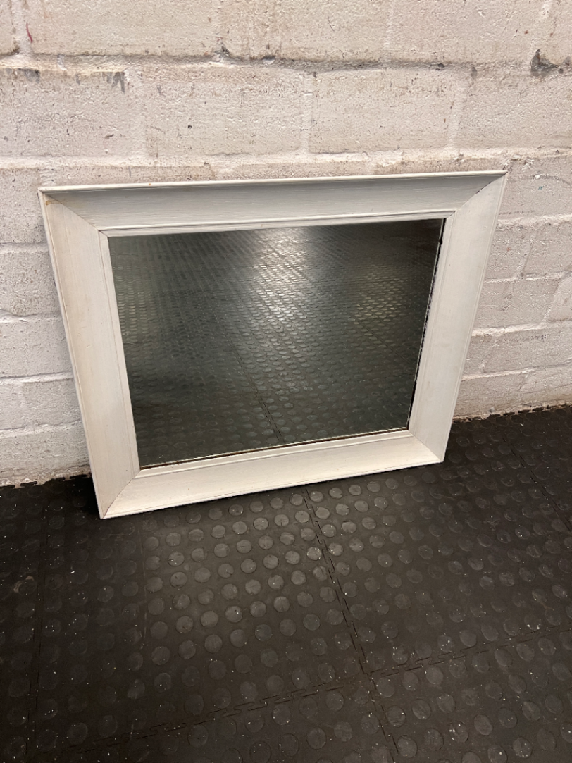 Classic Rectangular White Wood Framed Mirror - 2ndhandwarehouse.com