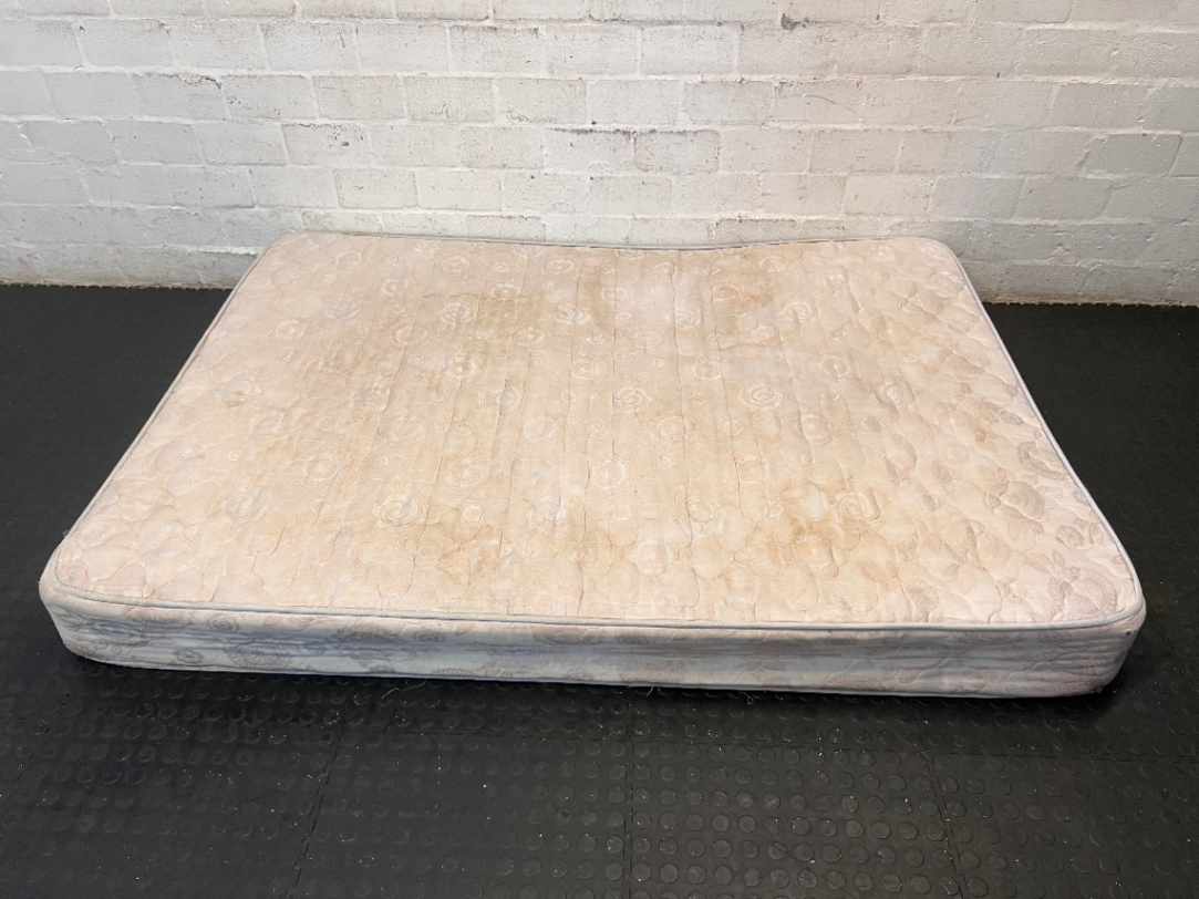 Quilted Cream Double Mattress - Visible Stains - 2ndhandwarehouse.com