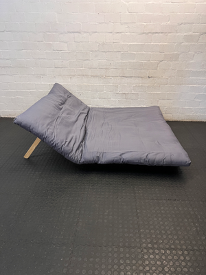 Pine Futon with Grey Cushion - Damage to Frame - 2ndhandwarehouse.com