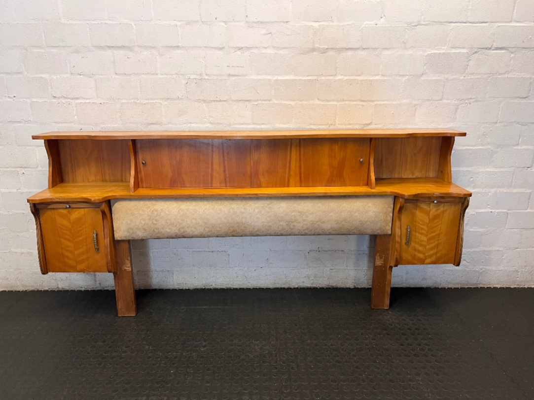 Double Wooden Headboard with Integrated Pedestals - 2ndhandwarehouse.com