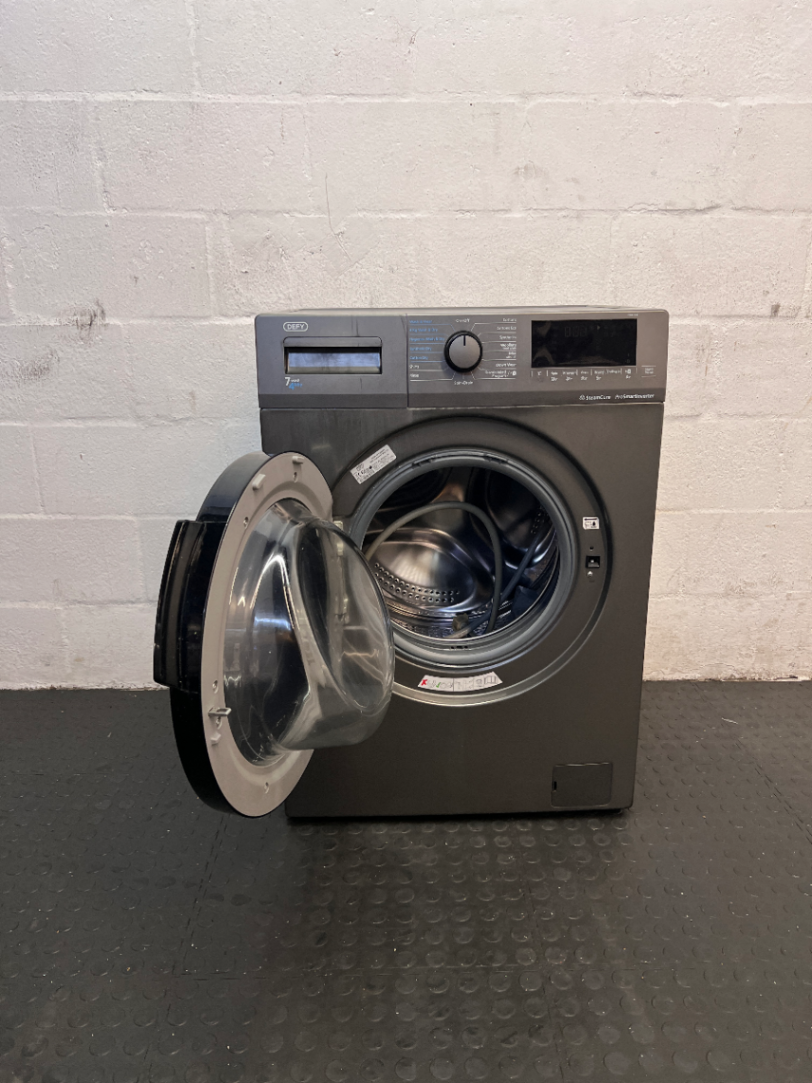Defy Metallic Grey Front Loader Washing Machine — Good Working Order - 2ndhandwarehouse.com