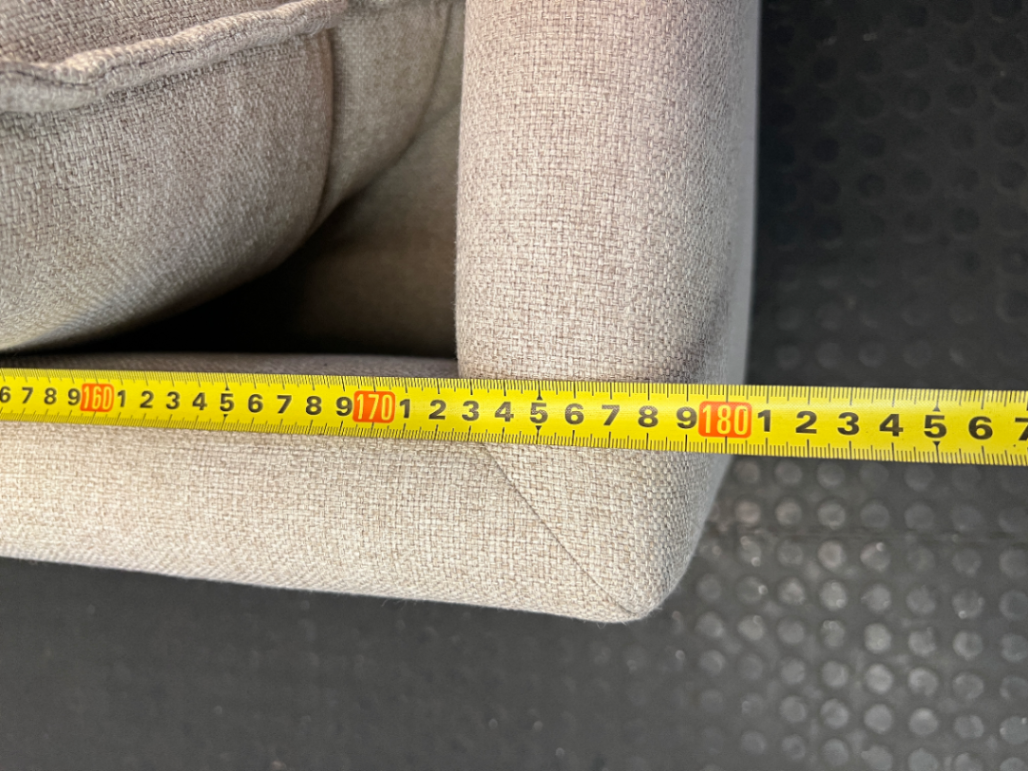 Modern Neutral Woven 2 Seater Couch — Well Used and In Fair C - 2ndhandwarehouse.com