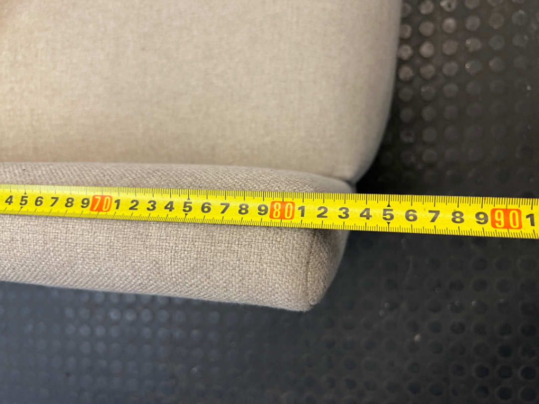 Modern Neutral Woven 2 Seater Couch — Well Used and In Fair C - 2ndhandwarehouse.com