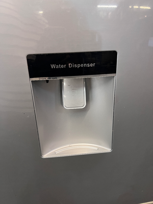Silver Hisense Fridge Freezer with Water Dispenser — Working Order with Damaged Internal D - 2ndhandwarehouse.com