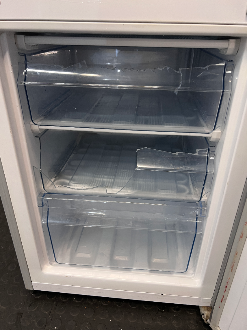 Silver Hisense Fridge Freezer with Water Dispenser — Working Order with Damaged Internal D - 2ndhandwarehouse.com