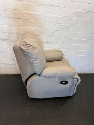 Light Grey Fabric Swivel Armchair with Matching Ottoman - 2ndhandwarehouse.com