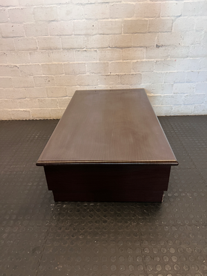Dark Brown Wooden Coffee Table with Integrated Drawer - 2ndhandwarehouse.com