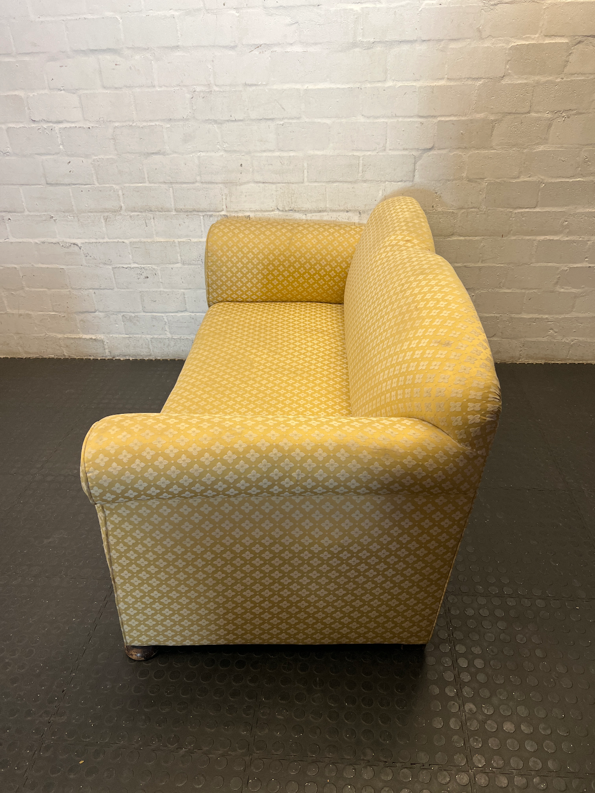 Vintage Golden Floral 2-Seater Couch - 2ndhandwarehouse.com