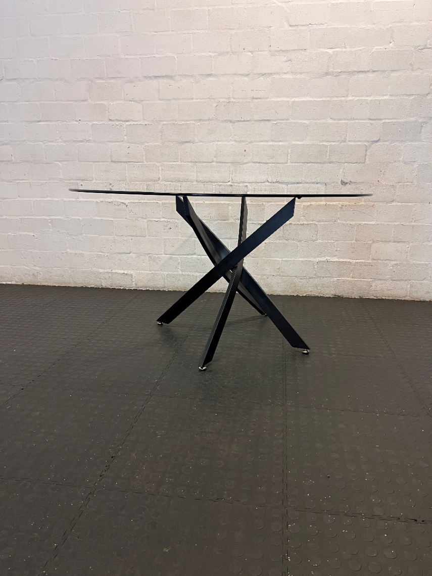 Decofurn 160cm Glass Dining Table - Damaged Leg Fittings - 2ndhandwarehouse.com