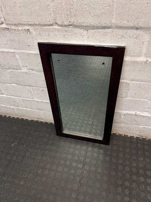 Small Dark Wood Frame Bathroom Mirror - Fair Condition - 2ndhandwarehouse.com