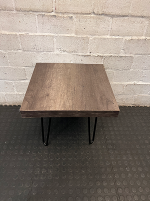 Industrial Style Side Table with Hairpin Legs - Damage to Leg - 2ndhandwarehouse.com