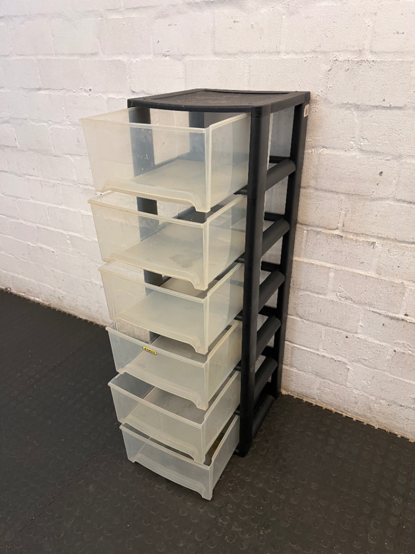 Tall Addis 6-Drawer Plastic Storage Unit — Good Working Order - 2ndhandwarehouse.com