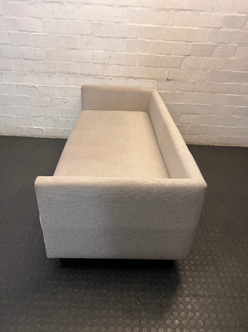 Modern Neutral Woven 2 Seater Couch — Well Used and In Fair C - 2ndhandwarehouse.com