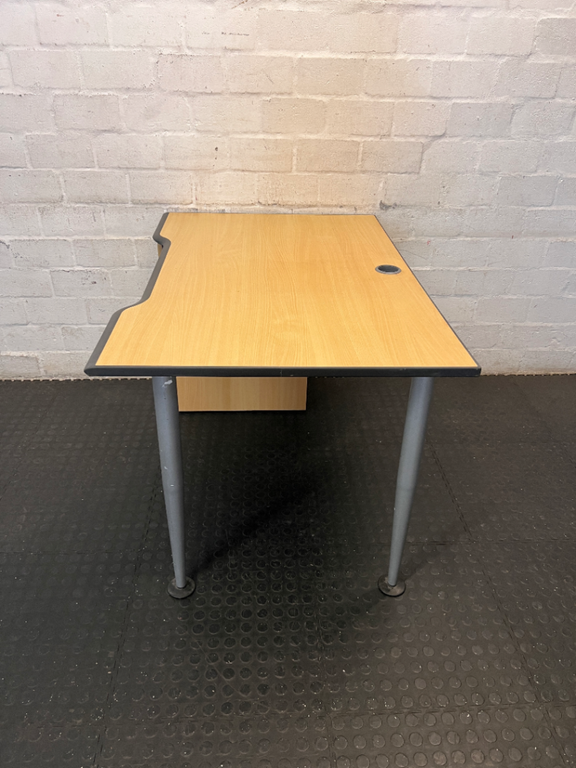 Ergonomic Office Desk with Integrated Pedestal Drawers — Good Working Order with Cable Trays - 2ndhandwarehouse.com