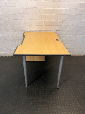 Ergonomic Office Desk with Integrated Pedestal Drawers — Good Working Order with Cable Trays - 2ndhandwarehouse.com