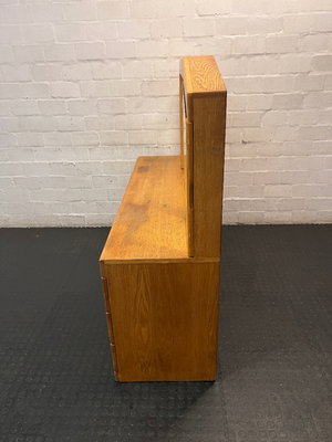 Wooden Dressing Table with Triple Mirror and Six Drawers — Good Working Order - 2ndhandwarehouse.com