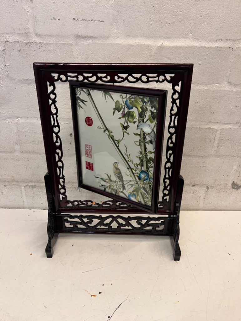 Ornate Oriental Style Standing Wooden Picture Frame - 2ndhandwarehouse.com