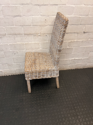 White Two-Tone Rattan Weave Dining Chair — Good C - 2ndhandwarehouse.com