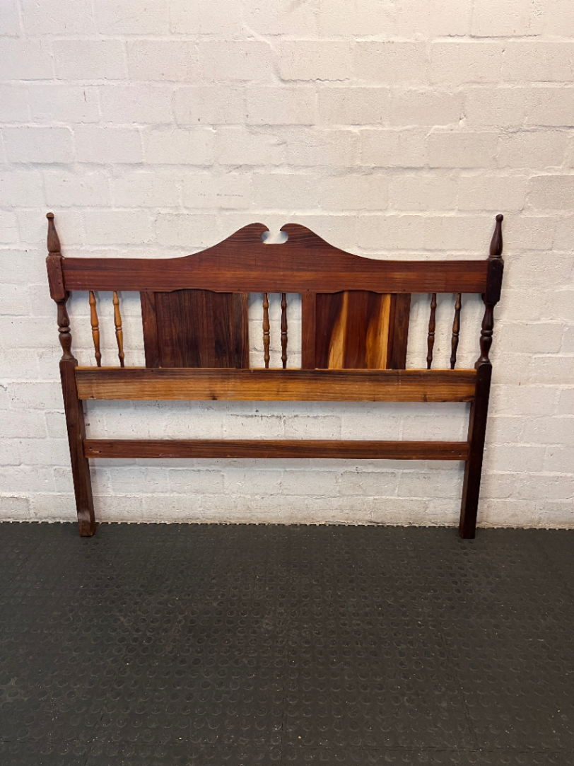 Classic Dark Wood Spindle Headboard — Fair C - 2ndhandwarehouse.com