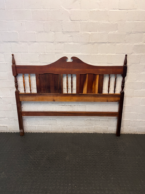 Classic Dark Wood Spindle Headboard — Fair C - 2ndhandwarehouse.com