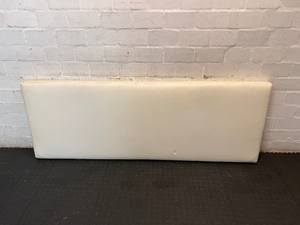 White Faux Leather King Size Headboard — Visible Surface Wear and Marks