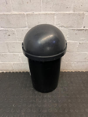 Black and Silver Flip-Lid Plastic Bin