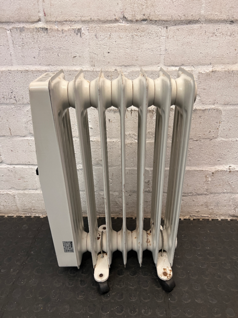 Tropical White Oil-Filled Heater with Castors — Good Working Order