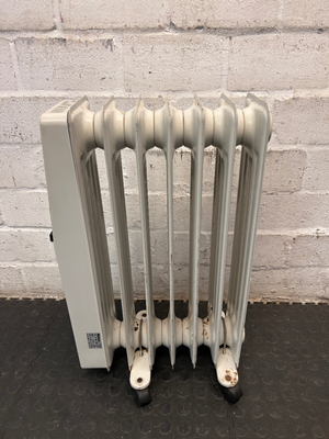 Tropical White Oil-Filled Heater with Castors — Good Working Order
