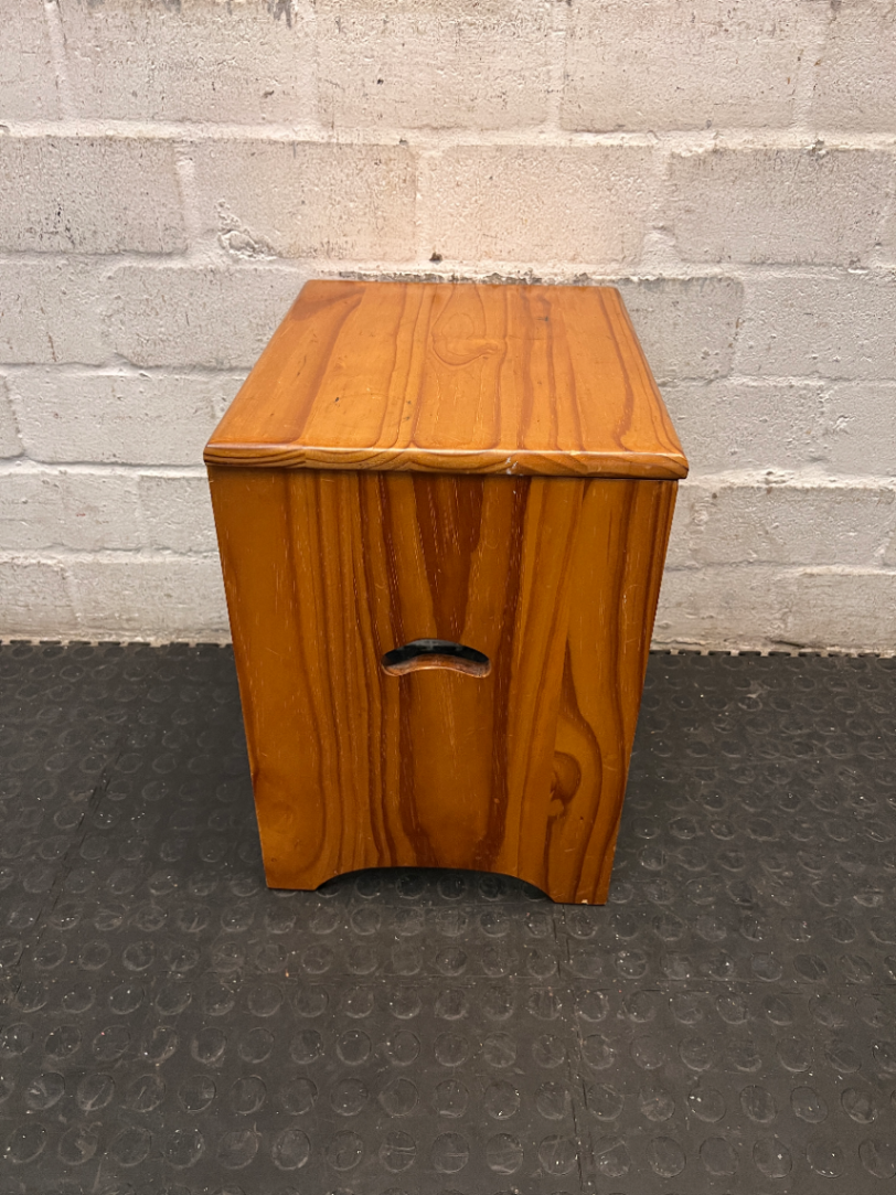 Pine Finished Storage Stool