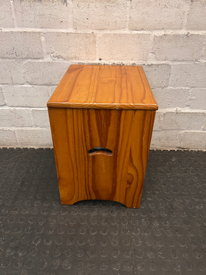 Pine Finished Storage Stool