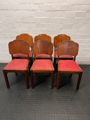 Vintage Wooden Dining Chair with Scalloped Backrest