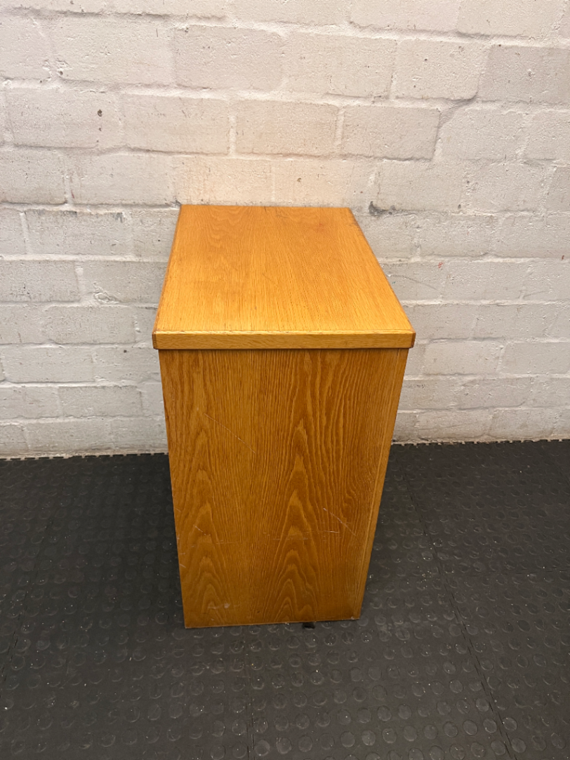 Medium Wooden Two-Tier Bookshelf — Fair Condition with General Wear