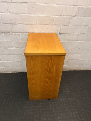 Medium Wooden Two-Tier Bookshelf — Fair Condition with General Wear